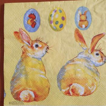 Serviette Rabbits with eggs