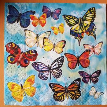 Serviette Colorful Butterflies