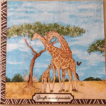 Serviette Giraffenfamilie