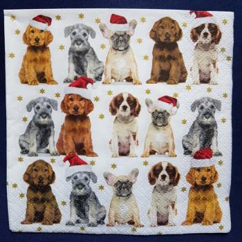 Serviette Christmas Dogs