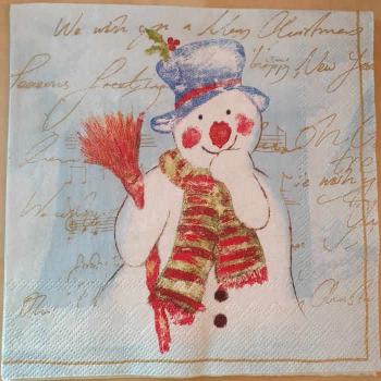 Serviette Snowman and Christmastree