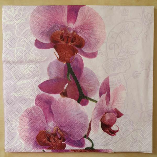 Serviette Orchideen rosa