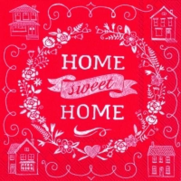 Serviette Home sweet home red