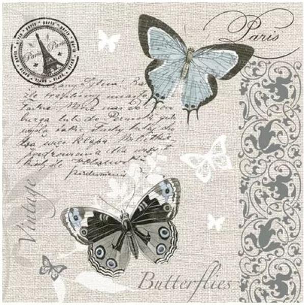 Serviette Butterflies Postcard
