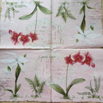Serviette Vintage Orchideen