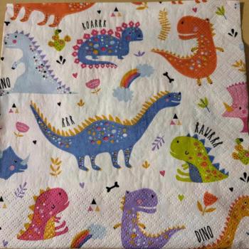 Serviette Funny Dinosaurs