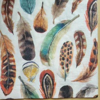 Serviette Aquarell feathers