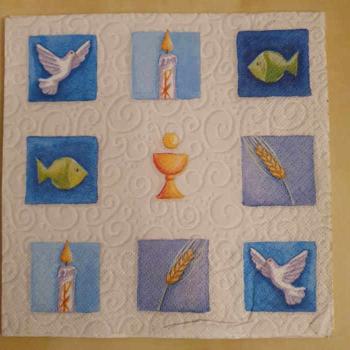 Serviette Kommunionssymbole