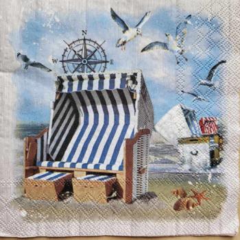 Serviette Strandkorb