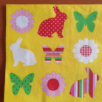 Serviette Ostern gelb