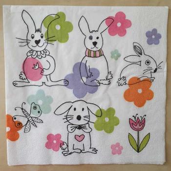 Serviette Strichhasen