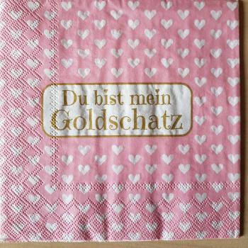 Serviette Du bist mein Goldschatz
