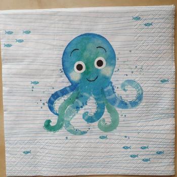 Serviette Tintenfisch aquarell
