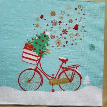 Serviette Weihnachtsvelo