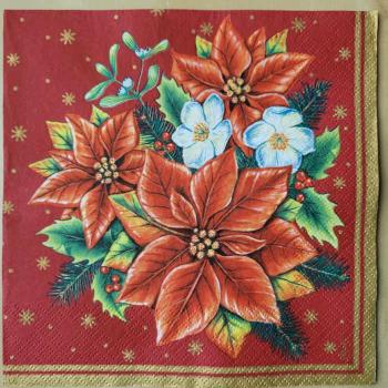 Serviette Weihnachtssterngesteck