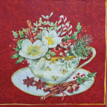 Serviette Weihnachtstasse