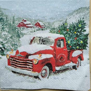 Serviette Christmas tree car