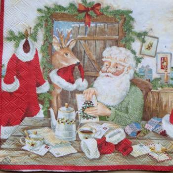 Serviette Santa zu Hause