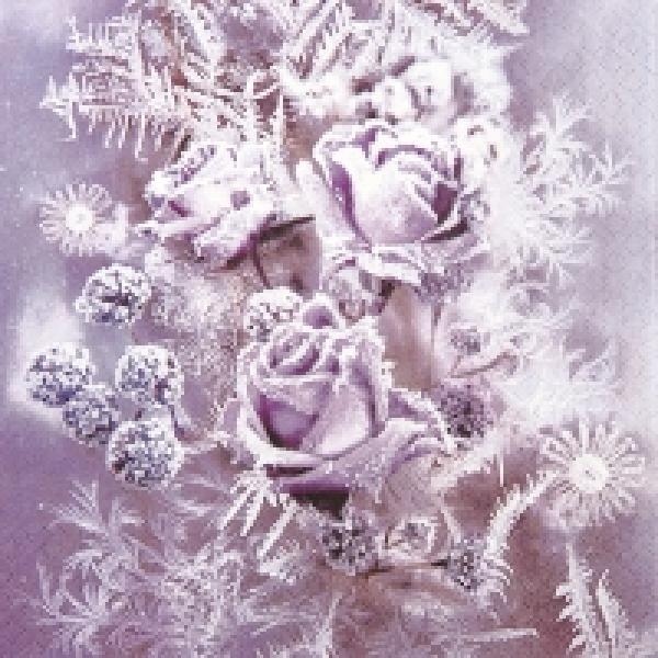 Serviette Frosted roses