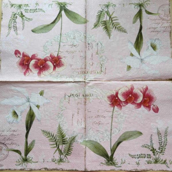 Serviette Vintage Orchideen