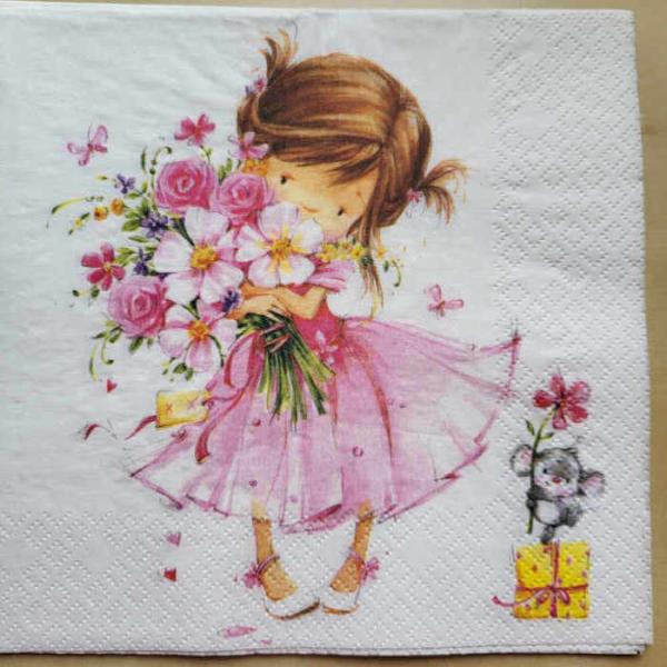 Serviette Blumenmädchen