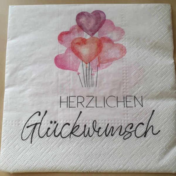 Serviette Herzlichen Glückwunsch