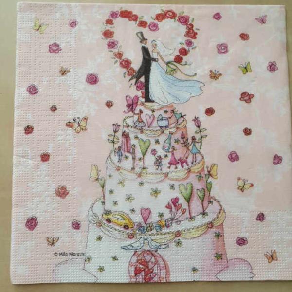 Serviette Hochzeitstorte