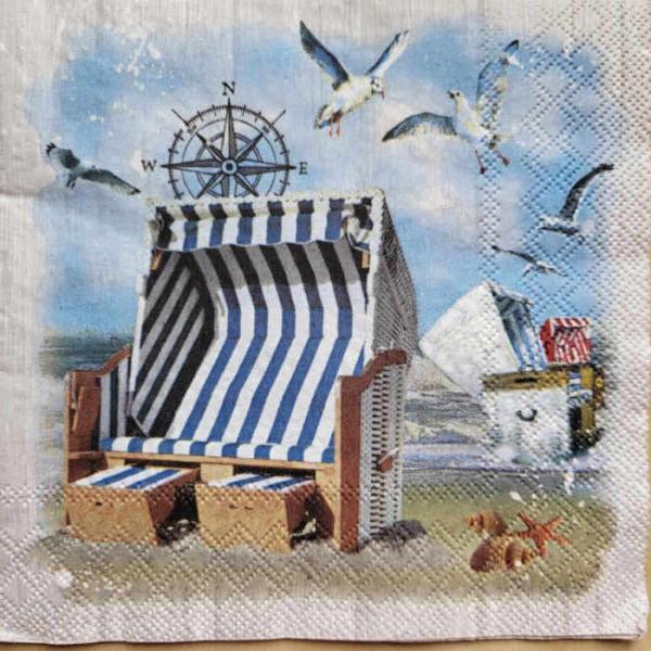 Serviette Strandkorb