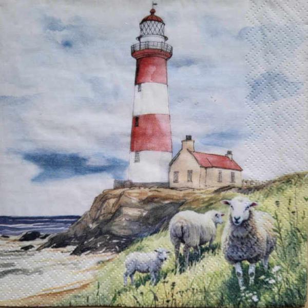 Serviette Lighthouse & Sheep