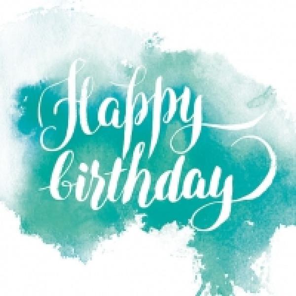 Serviette Happy Birthday aquarell