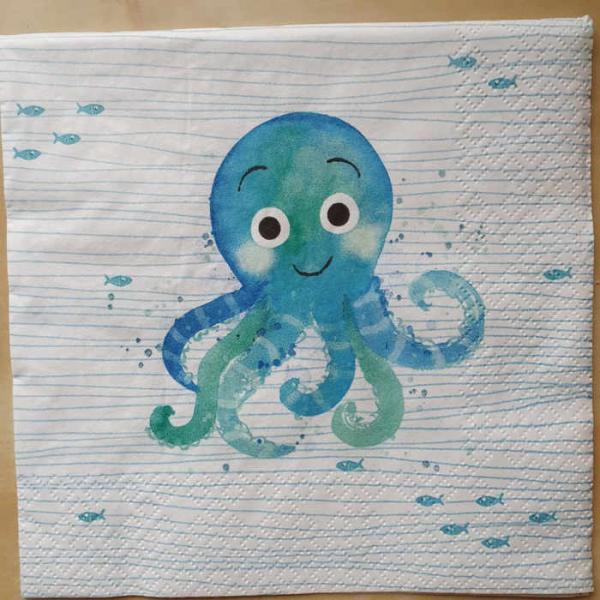 Serviette Tintenfisch aquarell