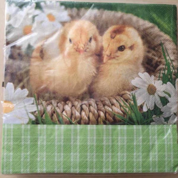 Serviette Küken im Korb