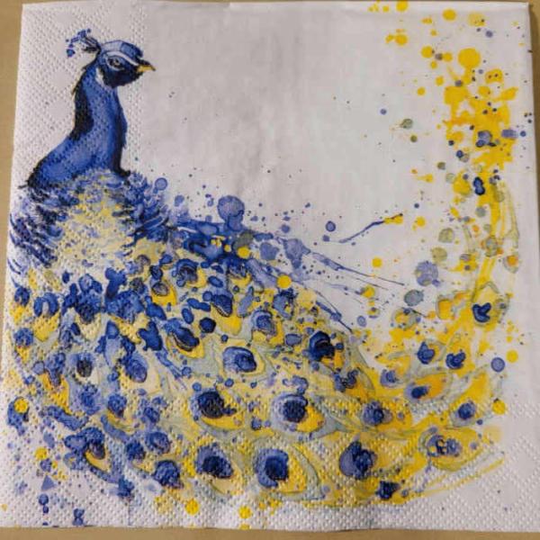 Serviette Coloured Peacock