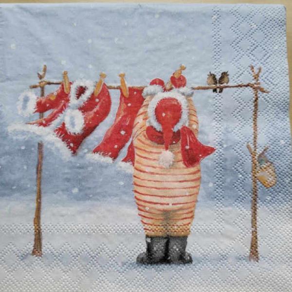 Serviette Santas Waschtag