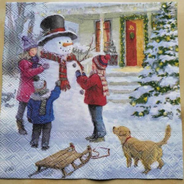Serviette Kids with snowman