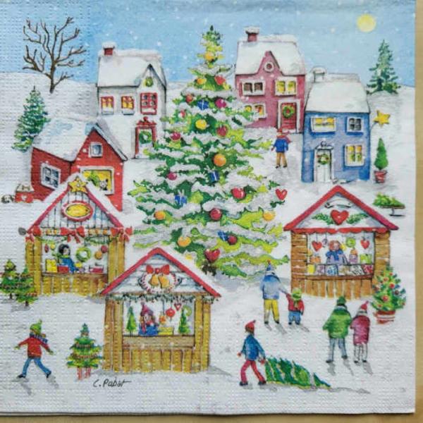 Serviette Weihnachtsmarkt