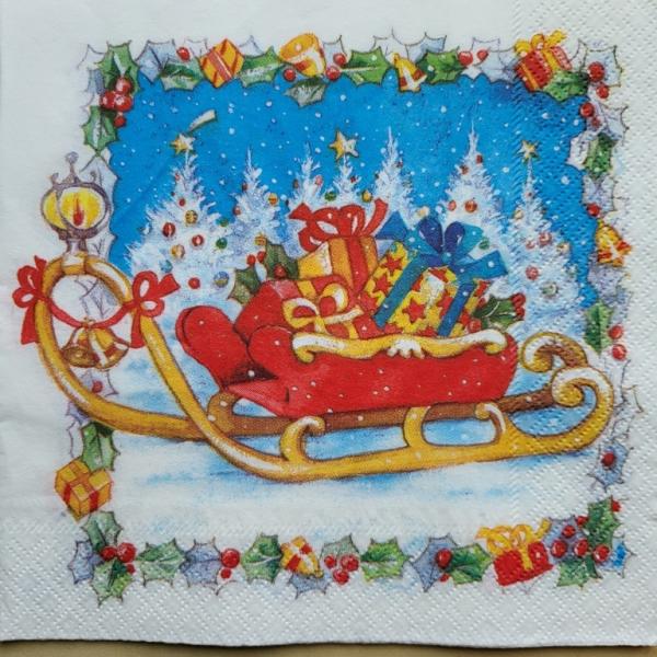 Serviette Geschenkeschlitten
