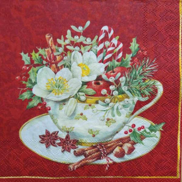Serviette Weihnachtstasse