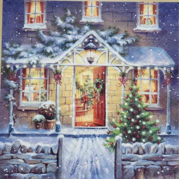 Serviette Weihnachtshaus