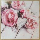 Serviette Pivoines avec coeur